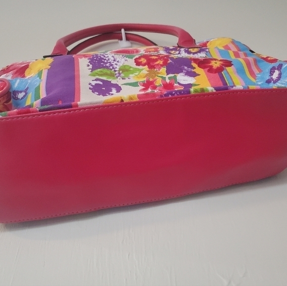 Floral multicolored and pink medium size purse - Picture 6 of 9